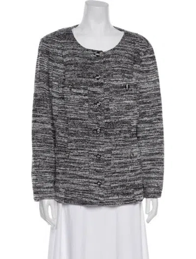 Pre-owned Karl Lagerfeld Tweed Pattern Jacket In Black