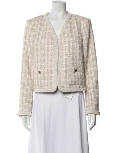 Pre-owned Karl Lagerfeld Tweed Pattern Jacket In Neutral