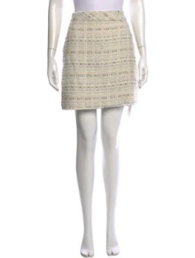 Pre-owned Karl Lagerfeld Tweed Pattern Mini Skirt In Neutrals