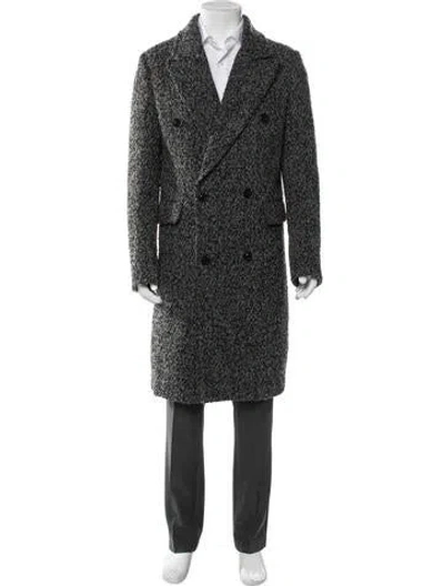 Pre-owned Karl Lagerfeld Tweed Pattern Overcoat In Gray