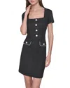 Karl Lagerfeld Tweed Sheath Dress In Black