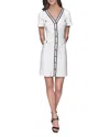 Karl Lagerfeld Tweed Sheath Dress In Soft White