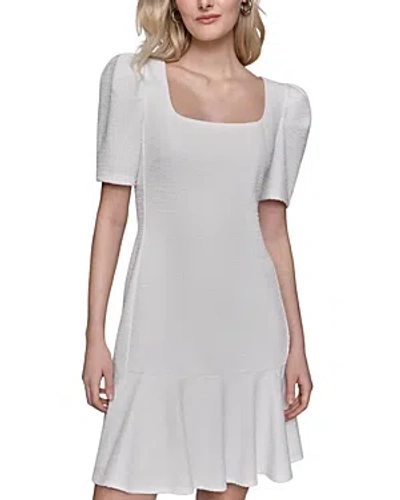 Karl Lagerfeld Tweed Sheath Dress In Soft White