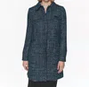 Karl Lagerfeld Tweed Topper Jacket In Winsor Violet Veridian Green In Blue