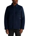 Karl Lagerfeld Twill Collared Shirt Jacket In Blue