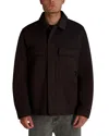 Karl Lagerfeld Twill Collared Shirt Jacket In Brown