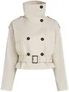 Karl Lagerfeld Twill Cropped Jacket In Neutrals