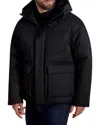 Karl Lagerfeld Twill Fleece Lined Hooded Down Jacket In Black