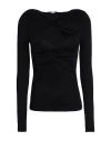 Karl Lagerfeld Twist Lslv Evening Top Woman Top Black Size L Viscose, Elastane In Black