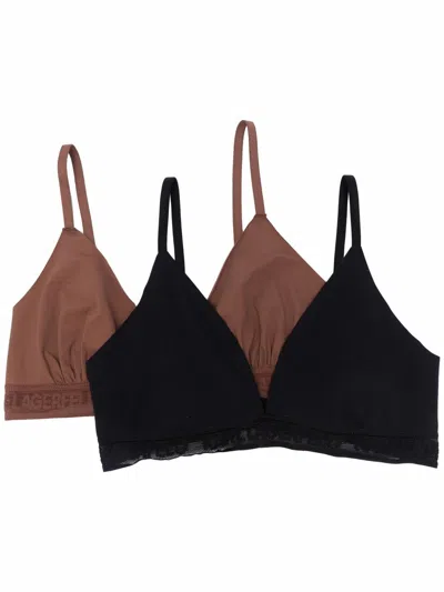 Karl Lagerfeld Two-piece Triangle Bra Set In Brown