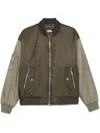 Karl Lagerfeld Two-tone Bomber Jacket In Green