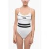 Karl Lagerfeld Two-tone One Piece Swimsuit With Printed Logo