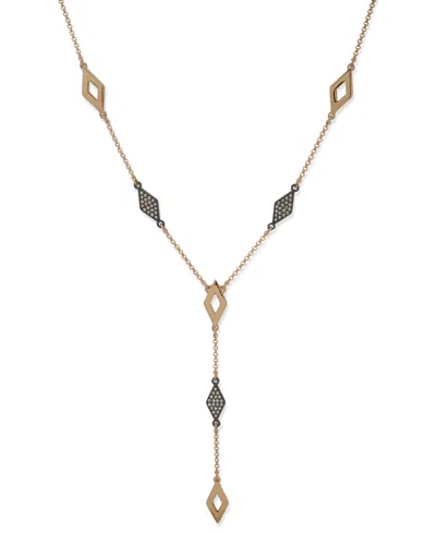 Karl Lagerfeld Two-tone Pave Y-necklace In Gold