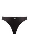 Karl Lagerfeld Two-tone Satin Brazilian Briefs In Black