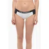 Karl Lagerfeld Two-tone Sport Bikini Bottom With Logoed Elastic Band At The In White