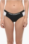 Karl Lagerfeld Two-tone Sport Bikini Bottom With Logoed Elastic Band On The