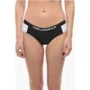 Karl Lagerfeld Two-tone Sport Bikini Bottom With Logoed Elastic Band On The In Black