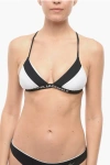 Karl Lagerfeld Two-tone Triangle Bikini Top With Crossed On The Back