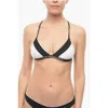 Karl Lagerfeld Two-tone Triangle Bikini Top With Crossed On The Back