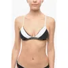 Karl Lagerfeld Two-tone Triangle Bikini Top With Crossed On The Back
