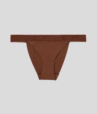 Karl Lagerfeld Ultra-light Karl Logo Briefs In Brown