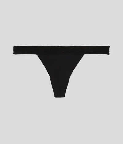 Karl Lagerfeld Ultra-light Karl Logo Thong In Black