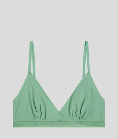 Karl Lagerfeld Ultra-light Karl Logo Triangle Bra In Green