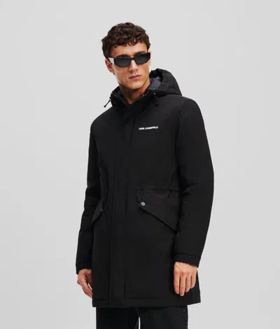 Karl Lagerfeld Ultra Lightweight Hooded Parka In Black