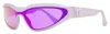 Karl Lagerfeld Unisex Narrow Shield Sunglasses Kl6128s 516 Metallic Lilac 69mm