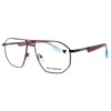 Karl Lagerfeld Unisex Red Rectangular Eyeglass Frames Kl353