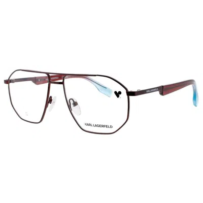 Karl Lagerfeld Unisex Red Rectangular Eyeglass Frames Kl353