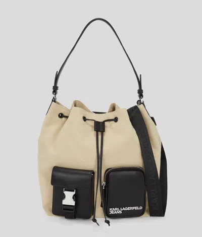Karl Lagerfeld Utility Canvas Bucket Bag