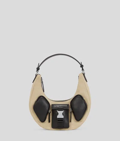 Karl Lagerfeld Utility Canvas Moon Shoulder Bag