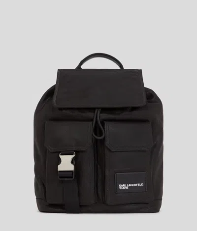 Karl Lagerfeld Utility Coated Denim Backpack