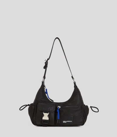 Karl Lagerfeld Utility Coated Denim Shoulder Bag