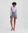 Karl Lagerfeld Utility Denim Mini Skirt In Blue