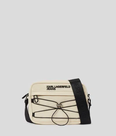 Karl Lagerfeld Utility Drawstring Crossbody Bag In Sand