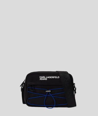 Karl Lagerfeld Utility Drawstring Crossbody Bag In Black