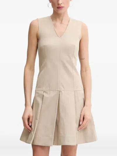 Karl Lagerfeld V-neck Pleated Mini Dress