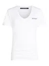 Karl Lagerfeld V-neck Ruched T-shirt In White