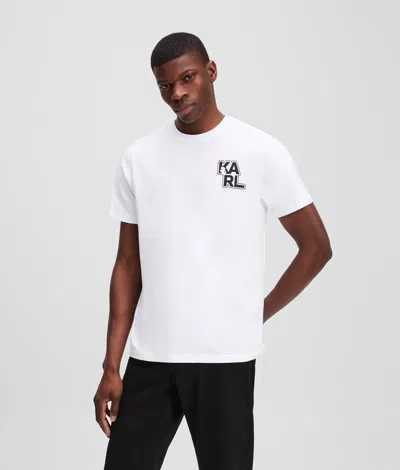 Karl Lagerfeld Varsity Karl Logo T-shirt In White