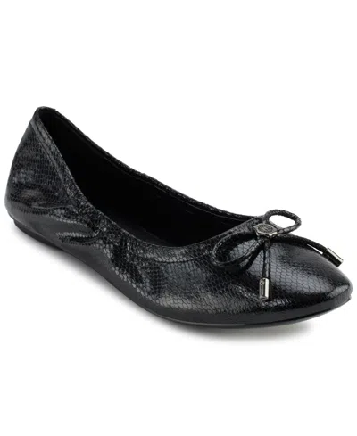 Karl Lagerfeld Velma Almond Toe Ballet Flats In Black