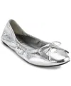 Karl Lagerfeld Paris Velma Metallic Ballet Flat In Silver