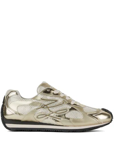Karl Lagerfeld Velocette Trainers In Gold