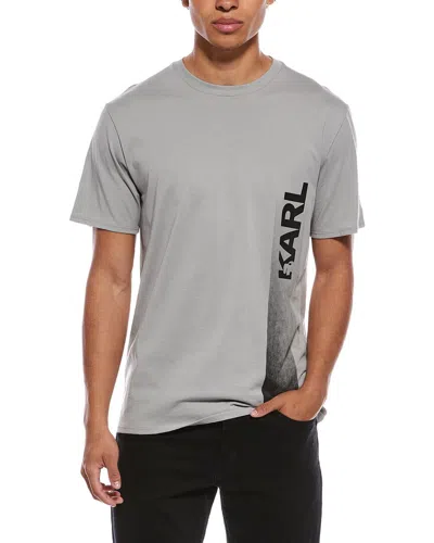 Karl Lagerfeld Vertical Karl Logo T-shirt In Gray