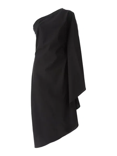 Karl Lagerfeld Huns Asymmetrical Dress In Black