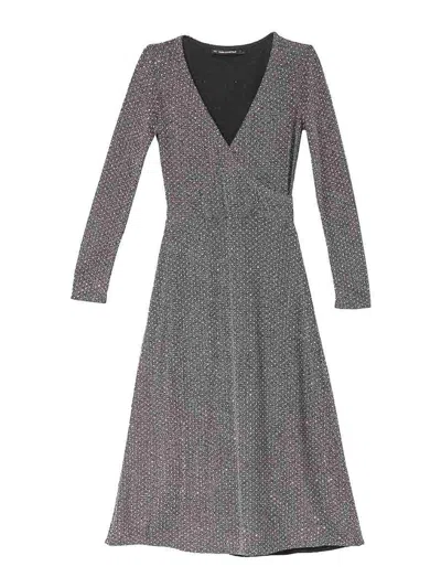 KARL LAGERFELD JERSEY RHINESTONE DRESS