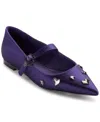 Karl Lagerfeld Paris Veyda Pointed Toe Mary Jane Flat In Deep Plum