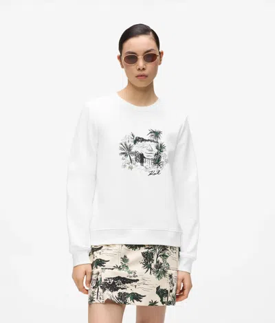 Karl Lagerfeld Villa La Vigie Sweatshirt In White