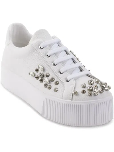Karl Lagerfeld Vina Womens Leather Casual And Fashion Sneakers In White